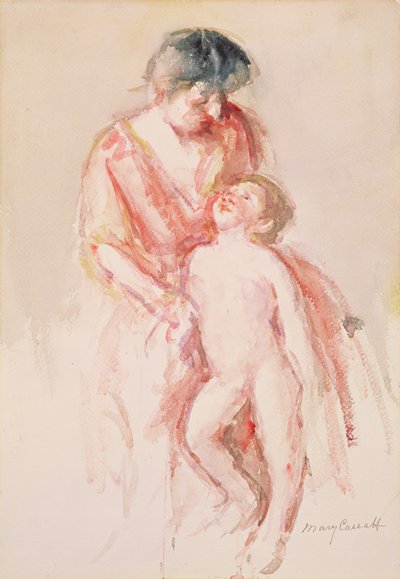Woman with a Nude Boy at her Side by Mary Cassatt